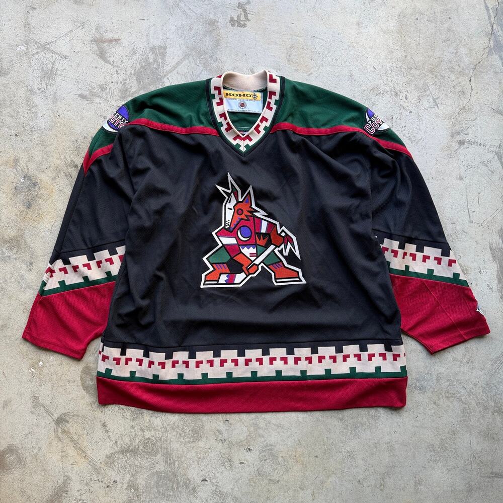 Vintage 90s KOHO Phoenix Coyotes NHL Hockey Jersey XXL Black